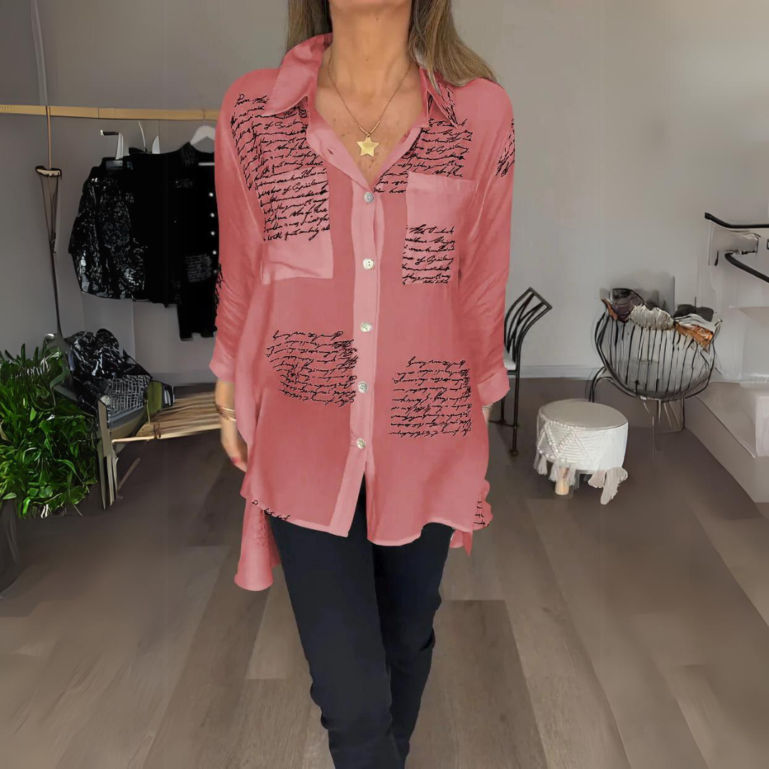 Callista™ - Camicia Button-Up Scritta a Mano