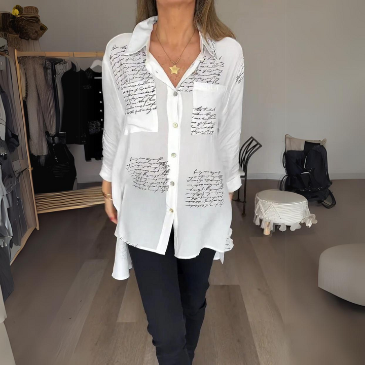 Callista™ - Camicia Button-Up Scritta a Mano