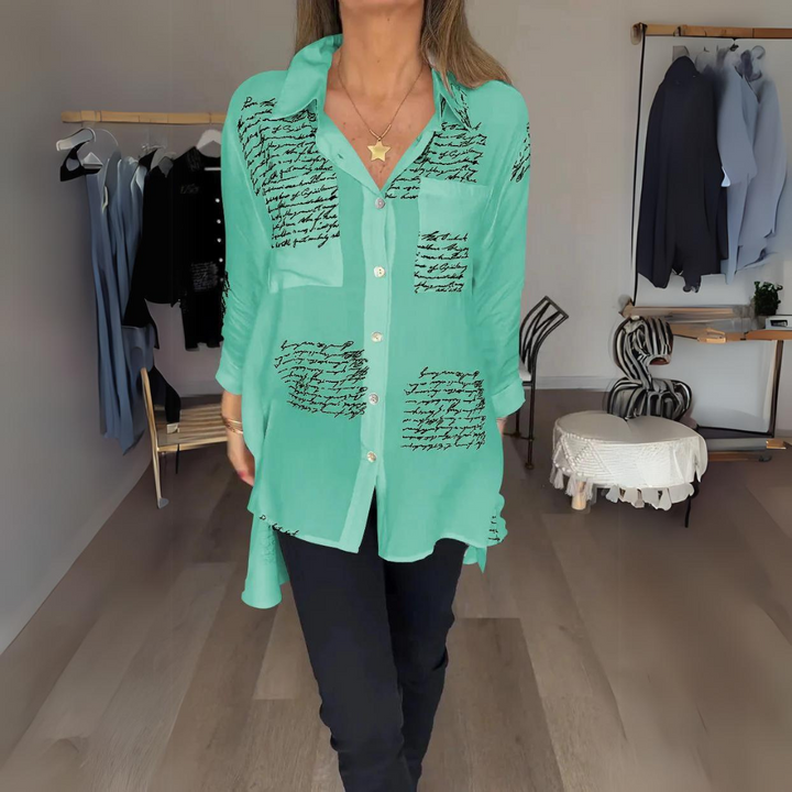 Callista™ - Camicia Button-Up Scritta a Mano