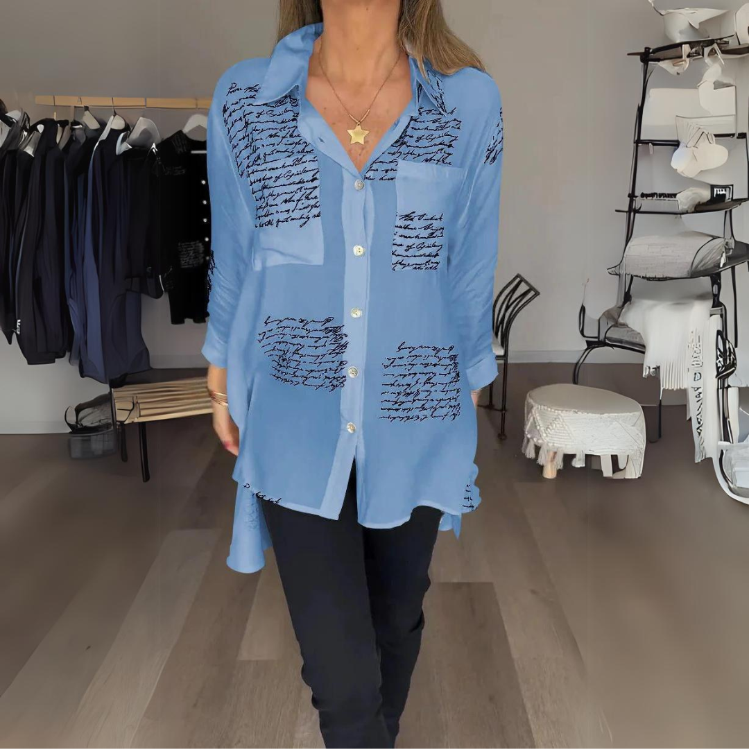 Callista™ - Camicia Button-Up Scritta a Mano