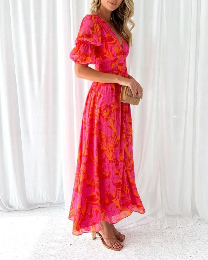 Ines | Abito Maxi Rosso Rosa