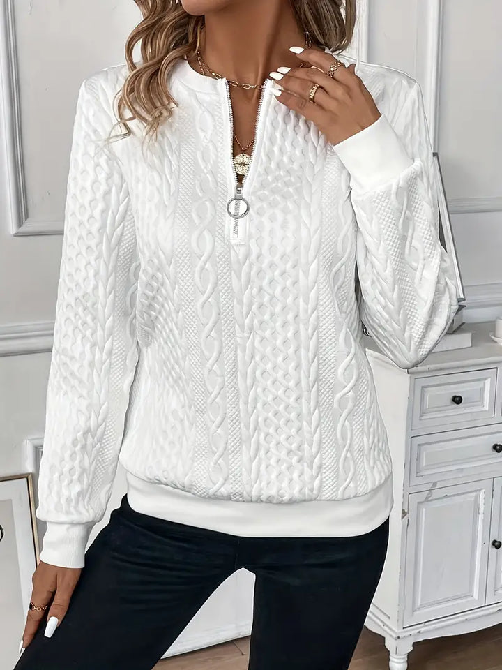 Elysha™ - Pullover Texturizzato con Zip a Quarto