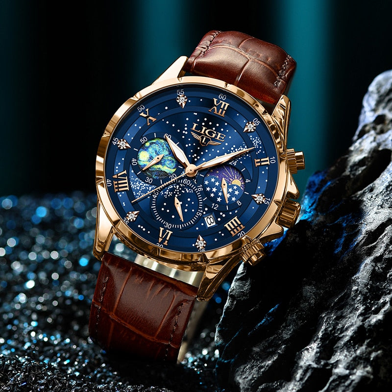 Orologio Elegante con Fase Lunare