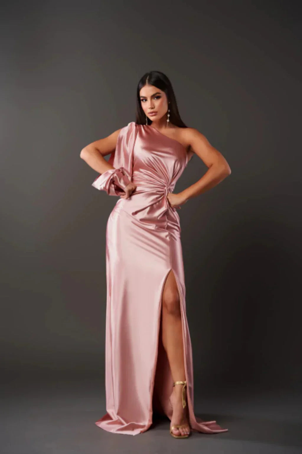 Annamaria | Abito Maxi Elegante con Spacco