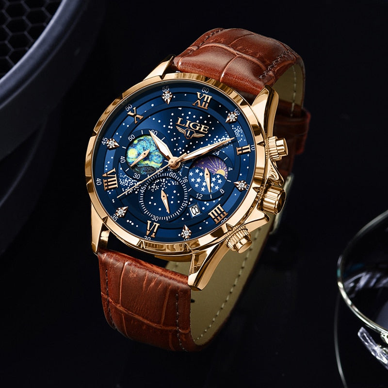 Orologio Elegante con Fase Lunare