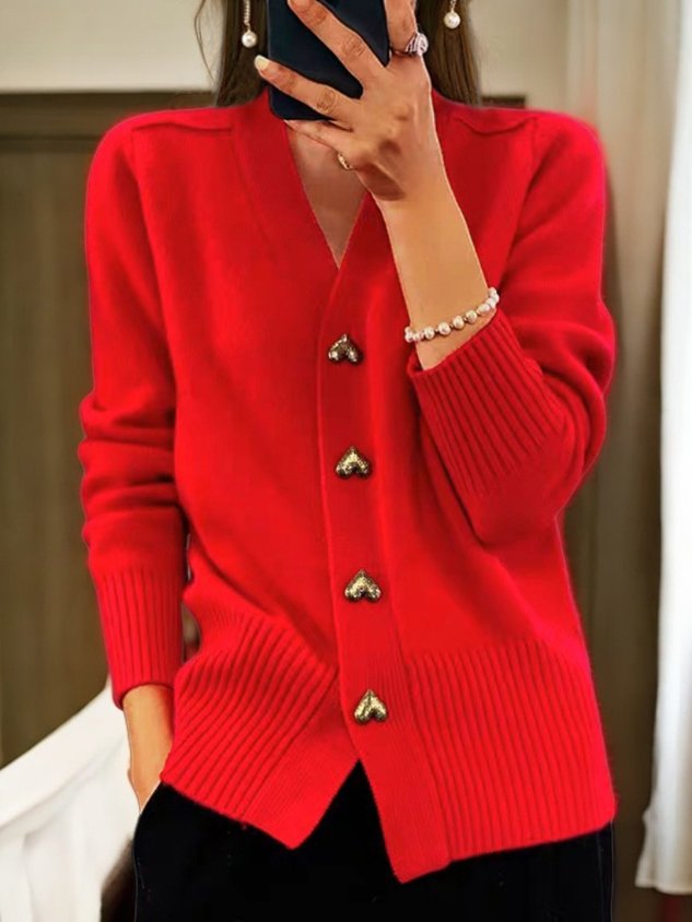 Zia™ - Cardigan con Bottoni a Cuore