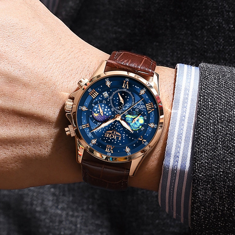 Orologio Elegante con Fase Lunare