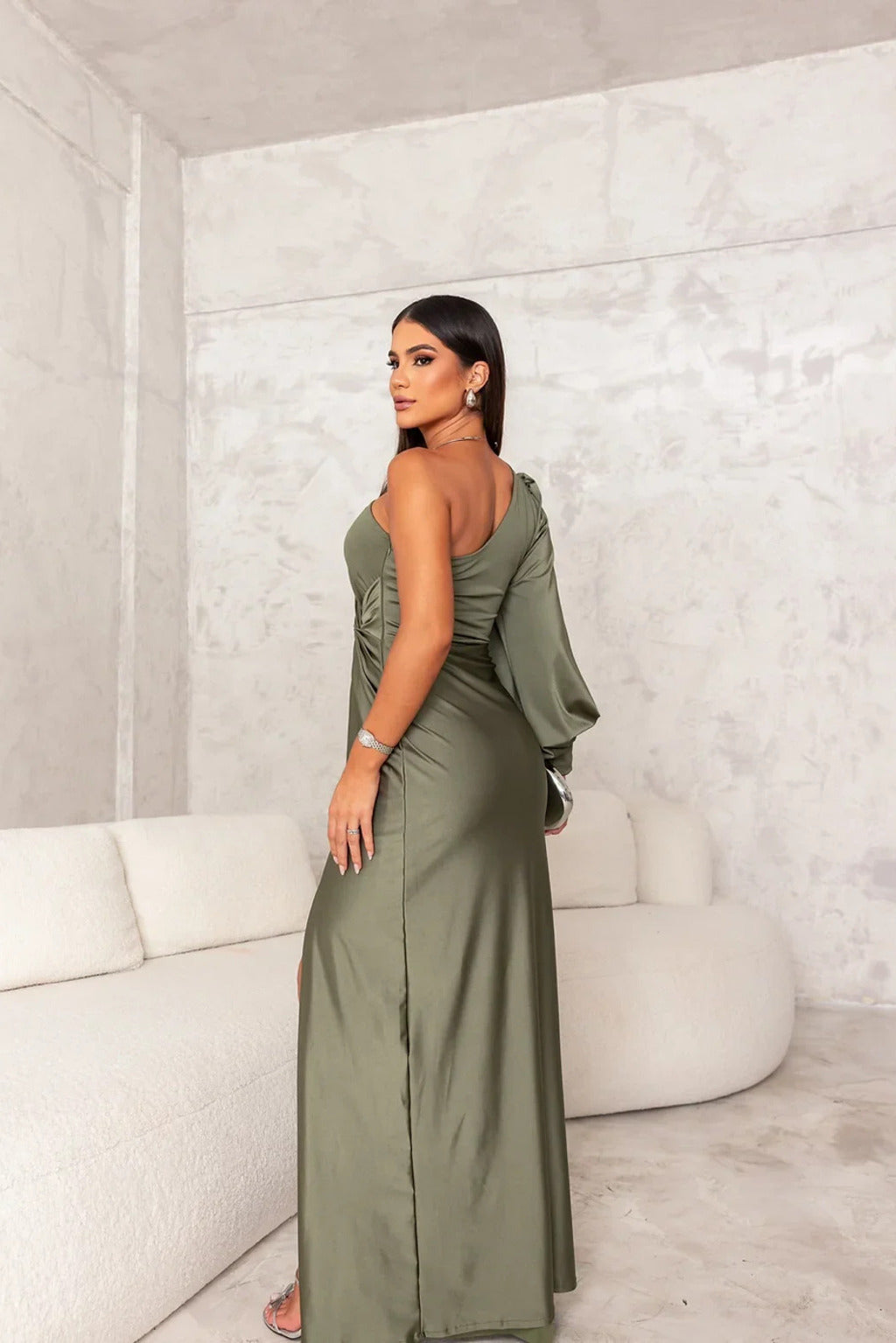 Annamaria | Abito Maxi Elegante con Spacco